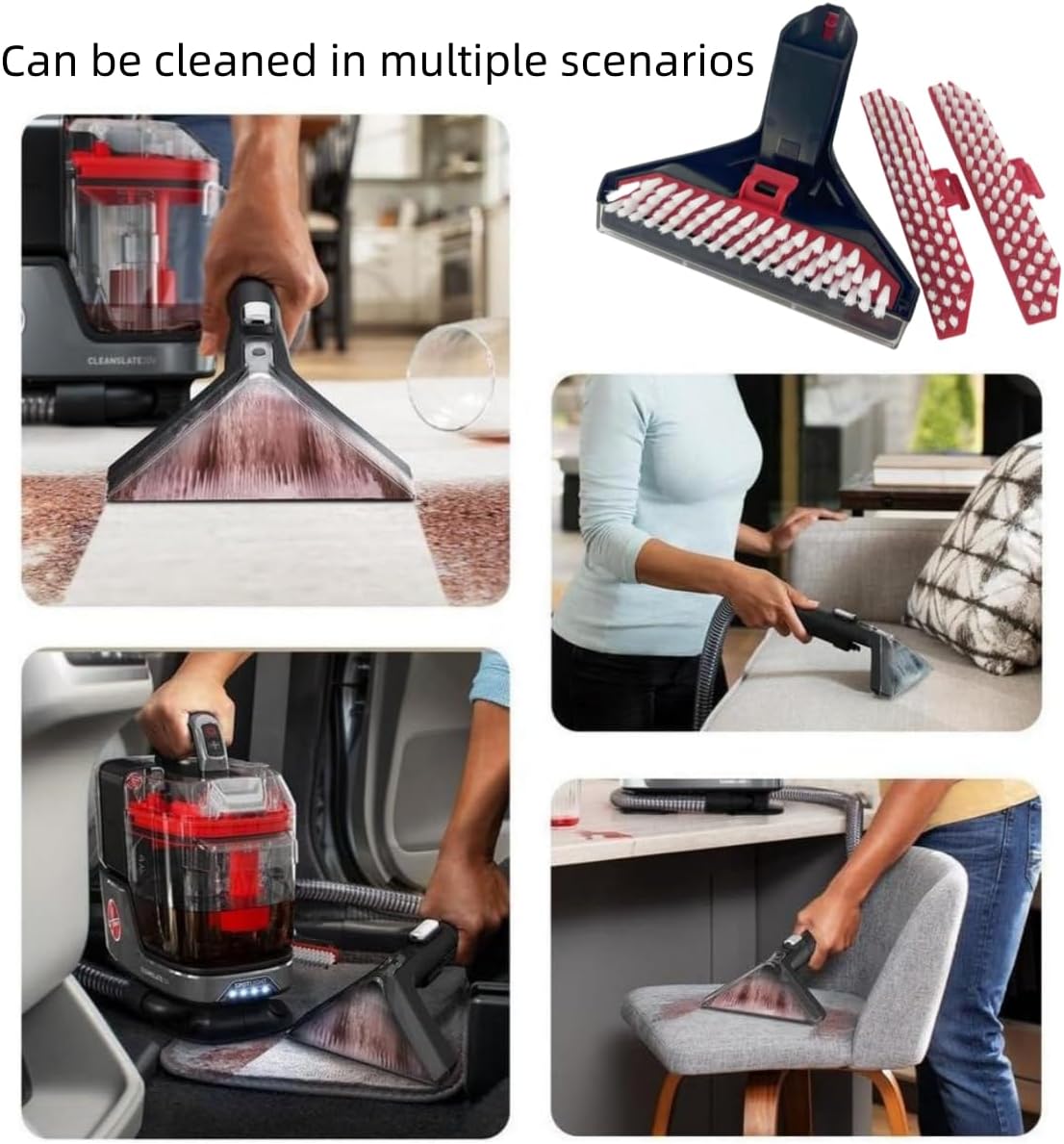FH14050 Multi Purpose Tools Brush Replacement Parts Compatible with Hoover CleanSlate Portable Machine FH14050 FH15000V FH14052 BH14000V FH14000 FH14010 FH14020 Tough Stain Brush Tool Attachments(1 3)